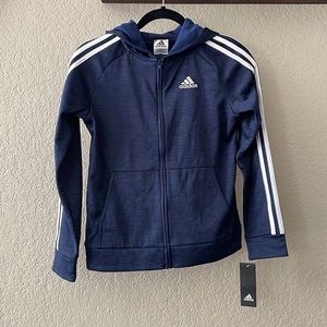 Adidas Kid’s blue zip up jacket. Size M 10/12